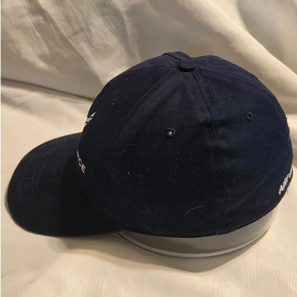 US Air Force‎ Hat Mens Navy Blue Embroidered Flex Fit Military Cap Made in USA